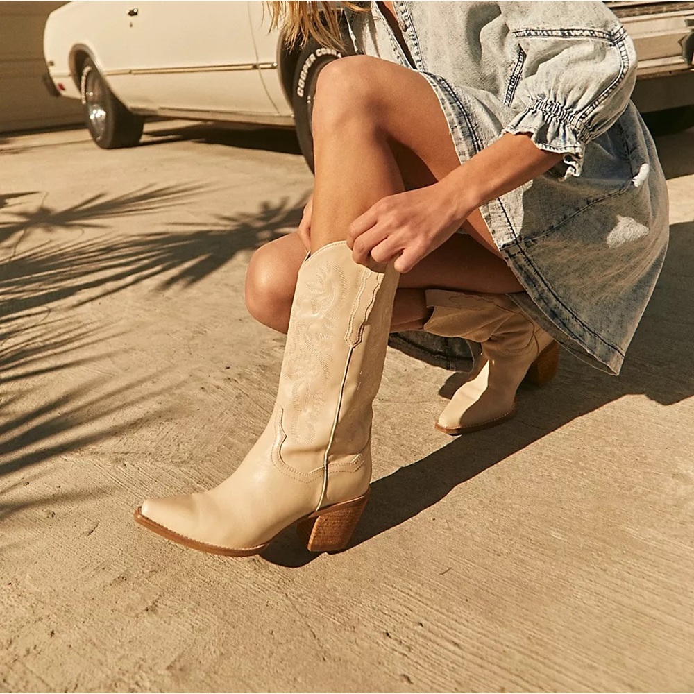 JEFFREY CAMPBELL Dagget Western Cowboy Boots Latte 6